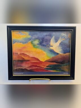 Vintage Wooden Frame with Gold Trim  12" x 10"